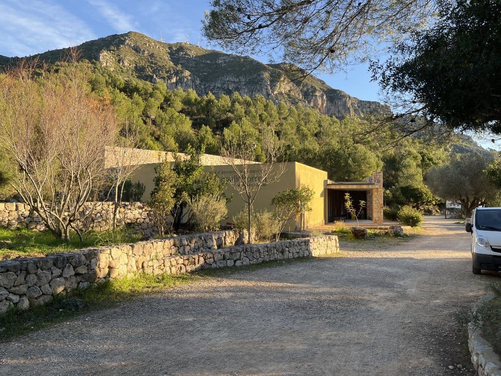 Vista del Alt de l'Aldaia con el Macizo del Mondúver al fondo